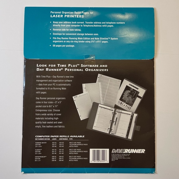 Day Runner Running Mate Edition 28 Unused Telephone / Address & 12 Lined Pages - Picture 6 of 10